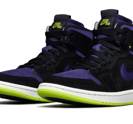 Nike Sko Air Jordan 1 High Zoom CMFT Sort Court Lilla Lemon Venom